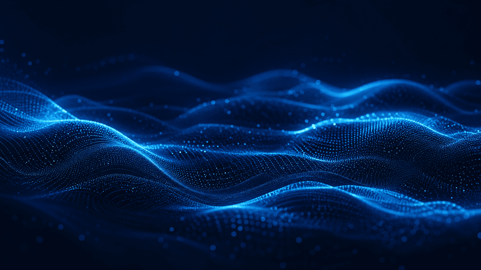 Abstract sky-blue particle wave